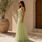Almudena™ │ Elegant Strapless Pleated Dress