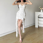 ISABEAU™ - Lace Ruffle High Waist Dress